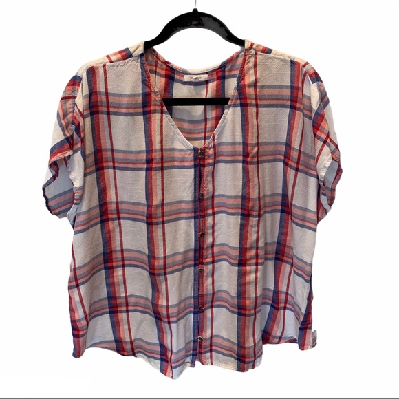 Maurices Tops - Maurices Plus Size Plaid Button Front Blouse